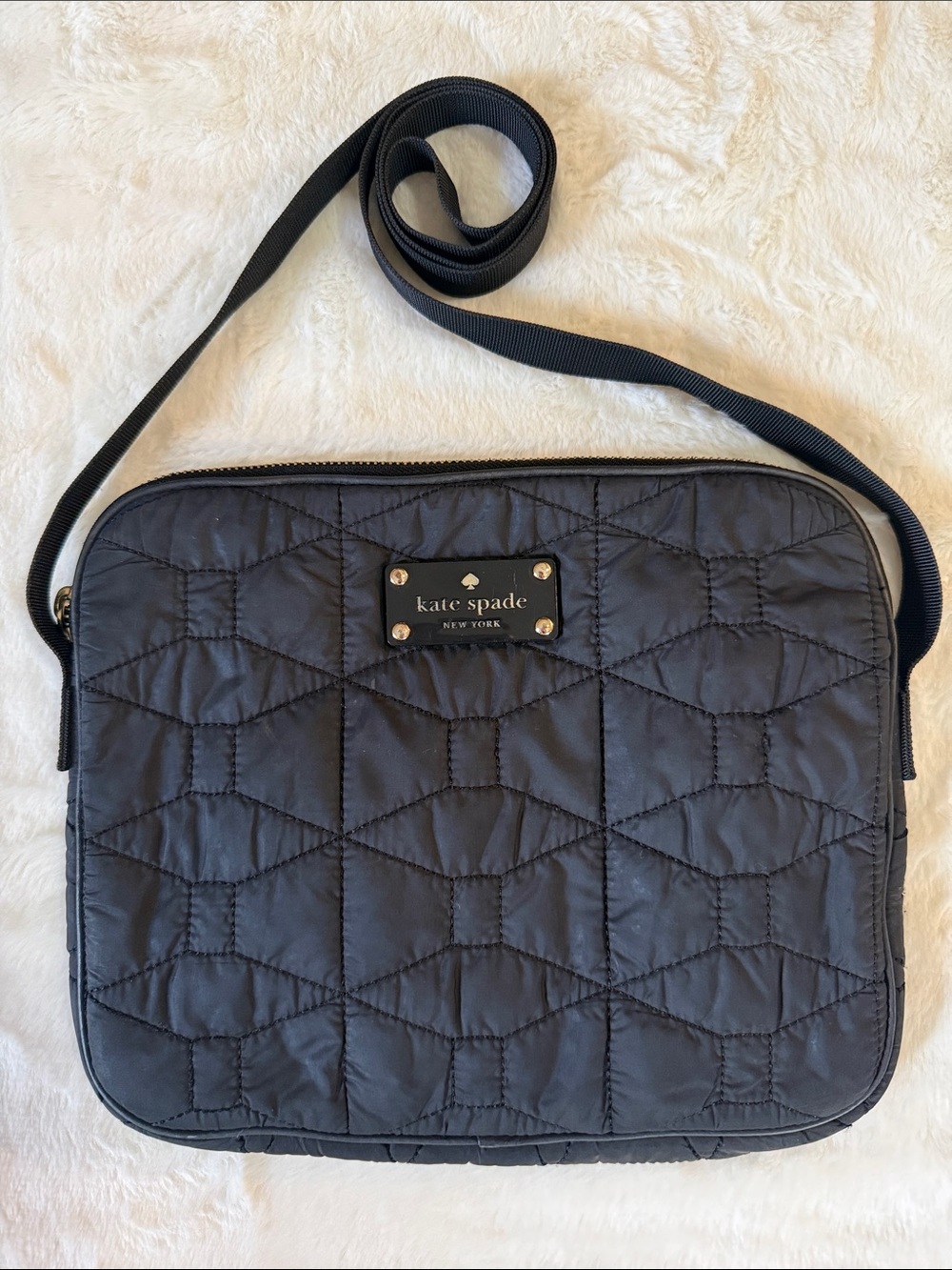kate spade Black Quilted Nylon Crossbody